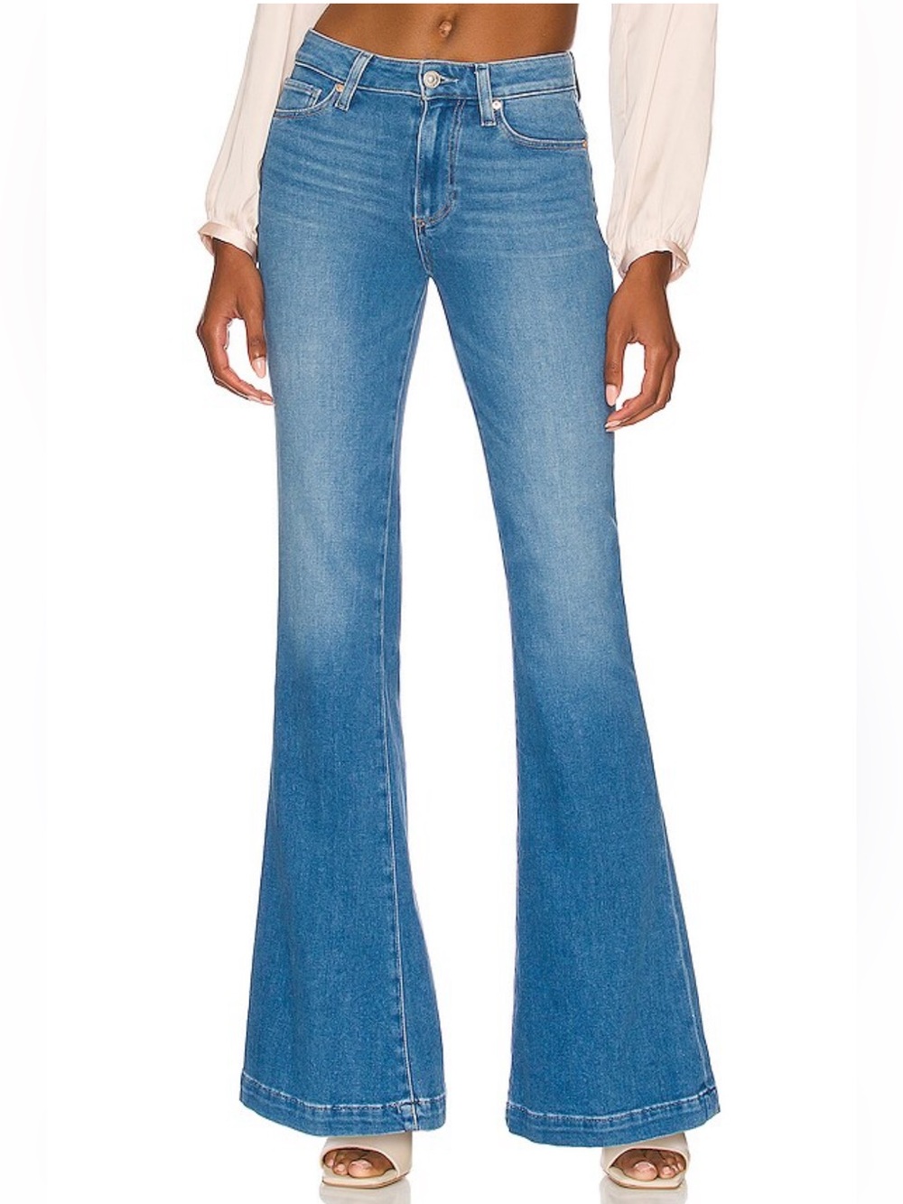 REVOLVE PAIGE Genevieve Flare Denim jeans in golden years Size 26 Chic Retro 70s